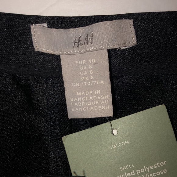 H&M Heavyweight Satin Flat Front High Waisted Pants - Picture 2 of 4